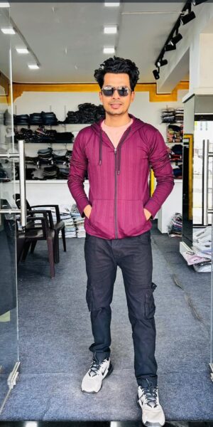 Maroon Zipper Hoodie - XL