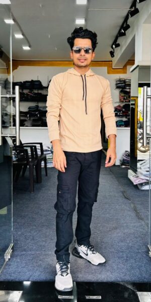 Dark Cream Hoodie - L