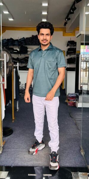 Dark Green Bottle Half Collar Pocket T-Shirt - XXL