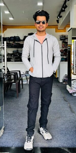 Light Gray Zipper Hoodie - XL